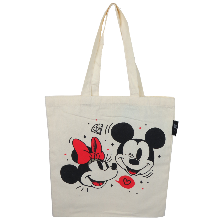 Cумка шоппер для покупок Disney Mickey and friends бежевая