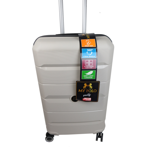 Малый чемодан из полипропилена 40L My Polo Светло-серый