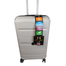 Средний чемодан из полипропилена 60L My Polo, Турция Светло-серый