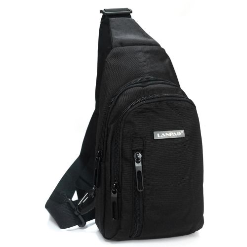 Мужская сумка тканевая  Lanpad Черная (LAN80002 black)