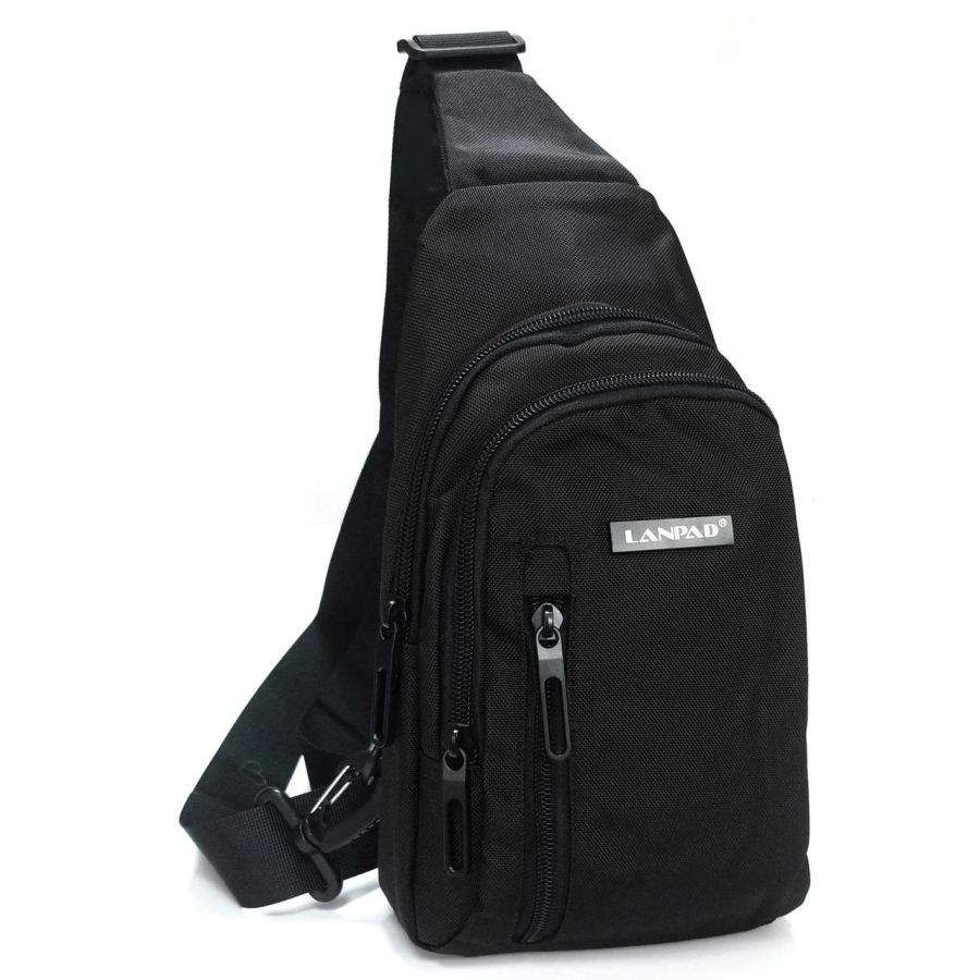Мужская сумка тканевая  Lanpad Черная (LAN80002 black)