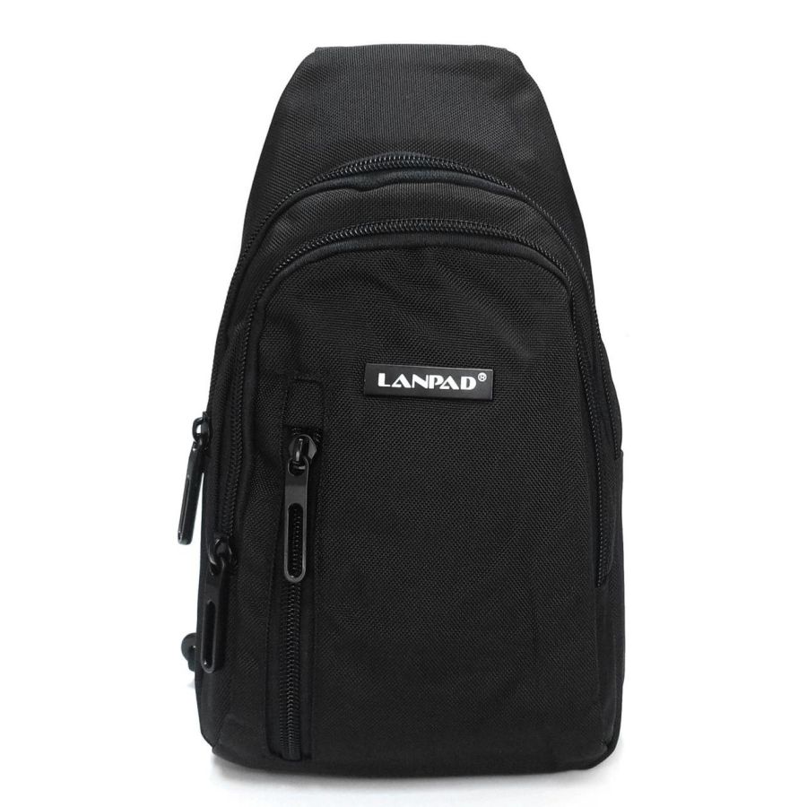 Мужская сумка тканевая  Lanpad Черная (LAN80002 black)