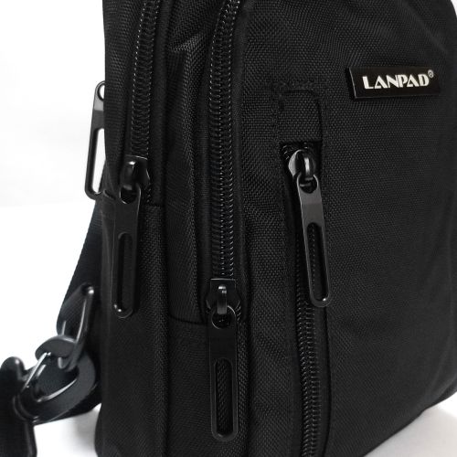 Мужская сумка тканевая  Lanpad Черная (LAN80002 black)