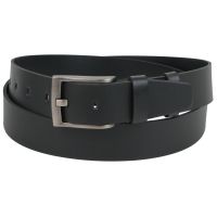 Широкий мужской кожаный ремень под джинсы Skipper Черный