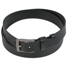 Широкий мужской кожаный ремень под джинсы Skipper Черный