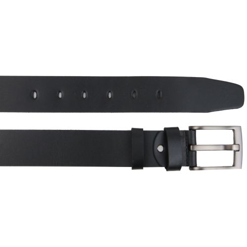 Широкий мужской кожаный ремень под джинсы Skipper Черный