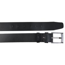 Широкий мужской кожаный ремень под джинсы Skipper Черный