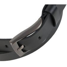 Широкий мужской кожаный ремень под джинсы Skipper Черный