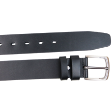 Широкий мужской кожаный ремень под джинсы Skipper Черный (1661-45)