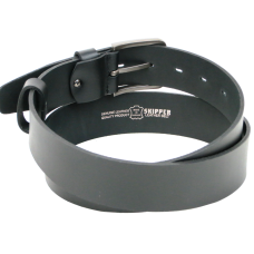 Широкий мужской кожаный ремень под джинсы Skipper Черный (1661-45)