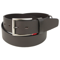 Широкий мужской кожаный ремень под джинсы Skipper Темно-коричневый