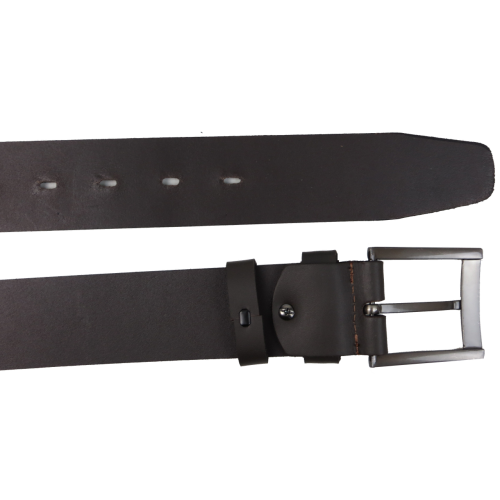 Широкий мужской кожаный ремень под джинсы Skipper Темно-коричневый