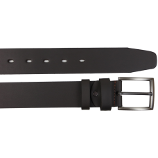 Широкий мужской кожаный ремень под джинсы Skipper Темно-коричневый