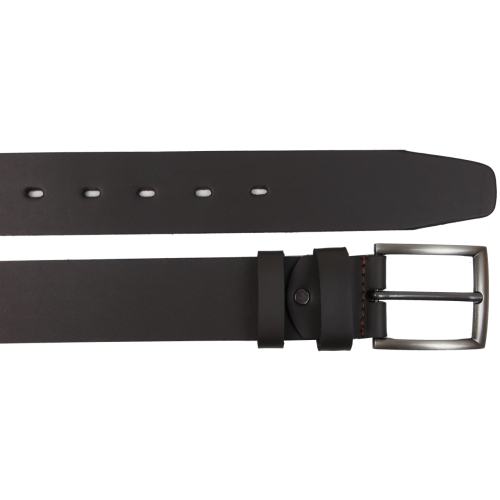 Широкий мужской кожаный ремень под джинсы Skipper Темно-коричневый