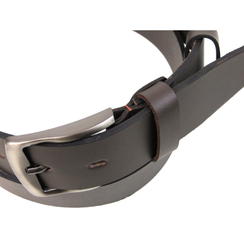 Широкий мужской кожаный ремень Skipper, Украина темно-коричневый