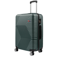 Большой пластиковый чемодан на колесах 115L GD Polo изумрудный