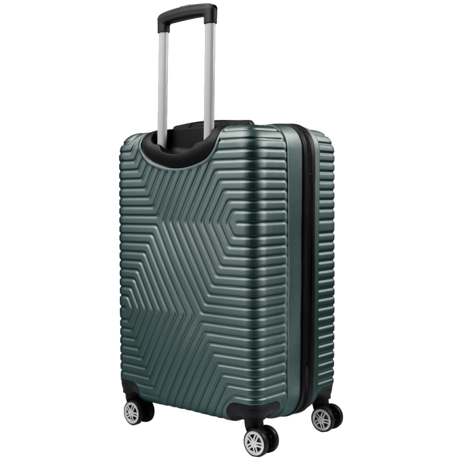 Большой пластиковый чемодан на колесах 115L GD Polo изумрудный