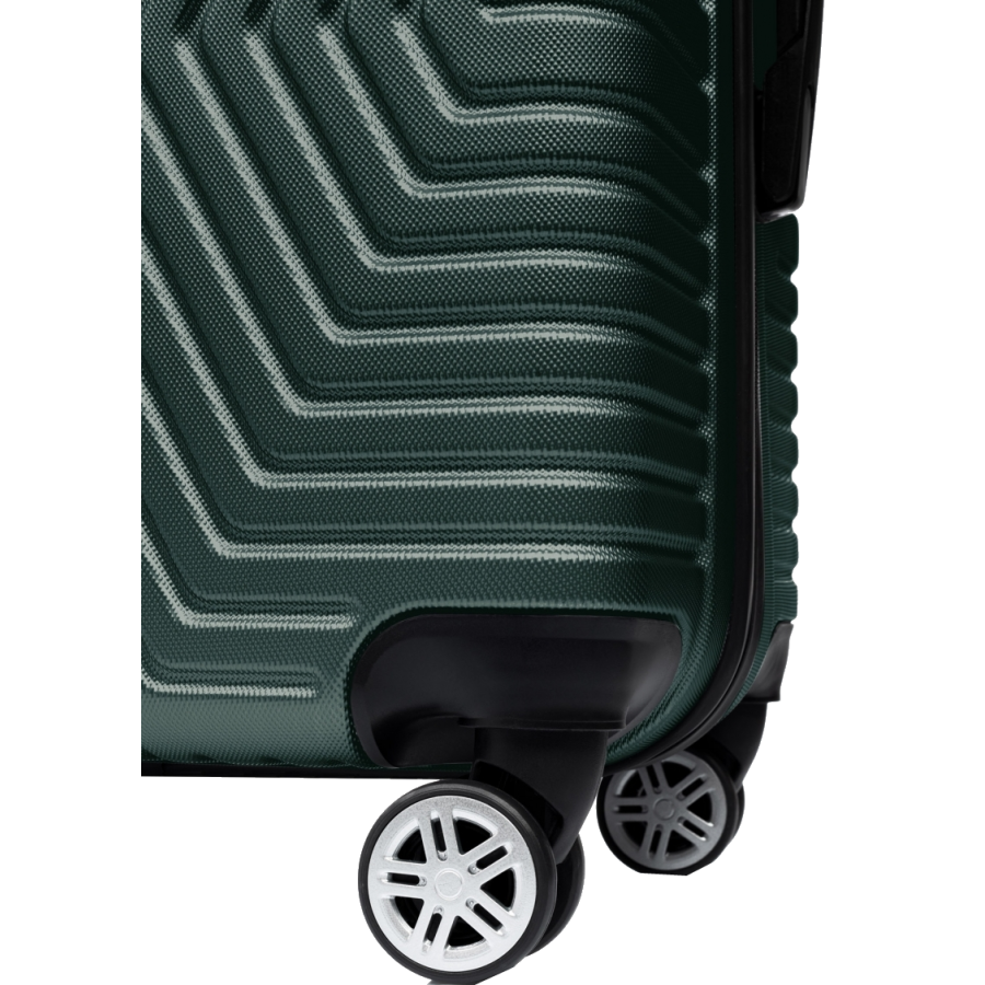 Большой пластиковый чемодан на колесах 115L GD Polo изумрудный