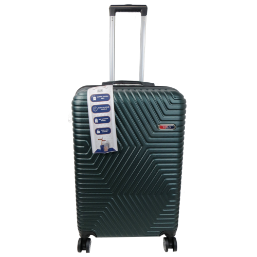 Пластиковый чемодан на колесах средний размер 70L GD Polo изумрудный