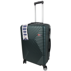 Пластиковый чемодан на колесах средний размер 70L GD Polo изумрудный