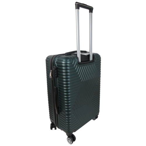 Пластиковый чемодан на колесах средний размер 70L GD Polo изумрудный