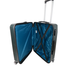 Пластиковый чемодан на колесах средний размер 70L GD Polo изумрудный