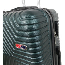 Пластиковый чемодан на колесах средний размер 70L GD Polo изумрудный