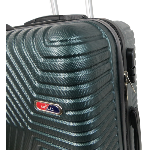 Пластиковый чемодан на колесах средний размер 70L GD Polo изумрудный