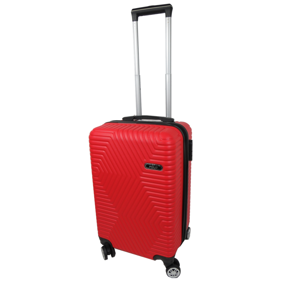 Малый пластиковый чемодан на колесах 45L GD Polo красный