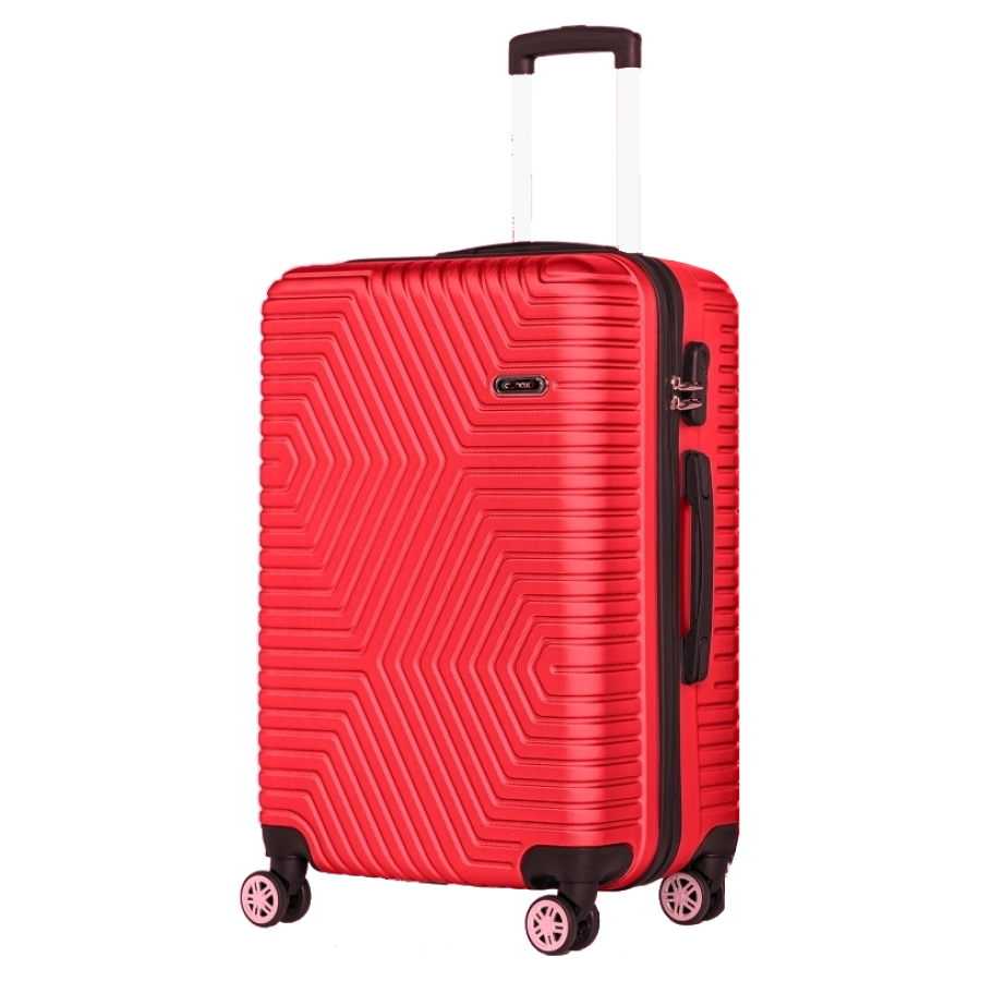 Большой пластиковый чемодан на колесах 115L GD Polo красный