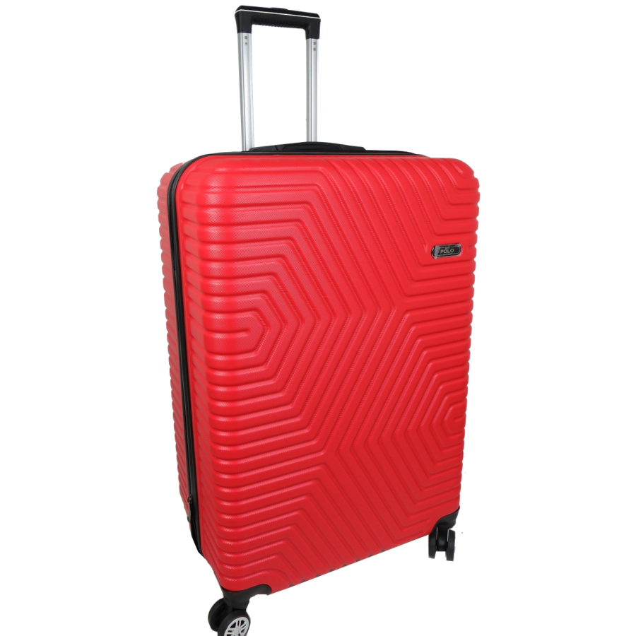 Большой пластиковый чемодан на колесах 115L GD Polo красный
