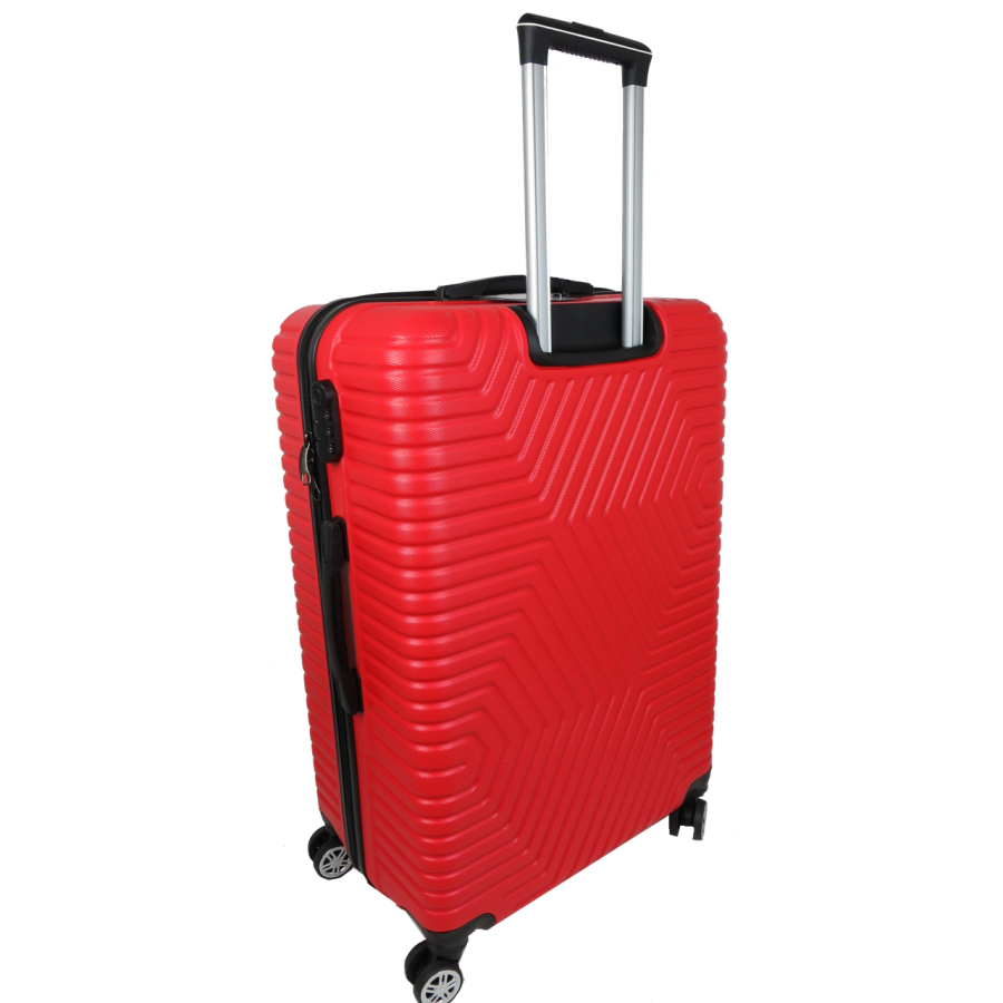 Большой пластиковый чемодан на колесах 115L GD Polo красный
