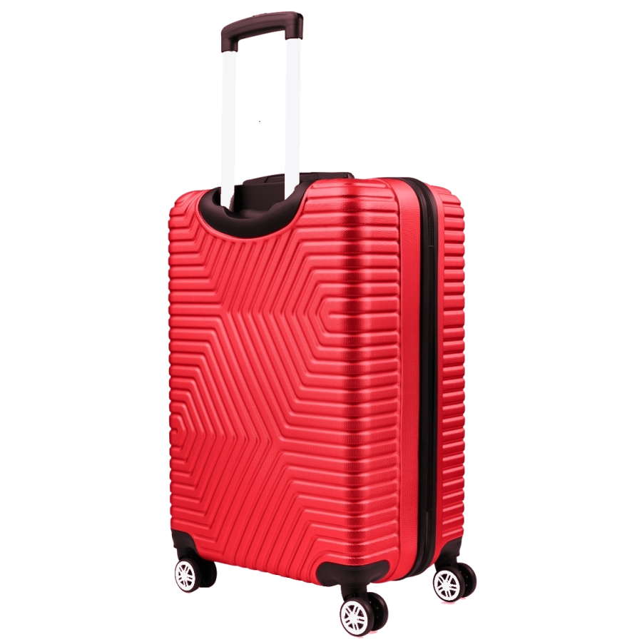 Большой пластиковый чемодан на колесах 115L GD Polo красный