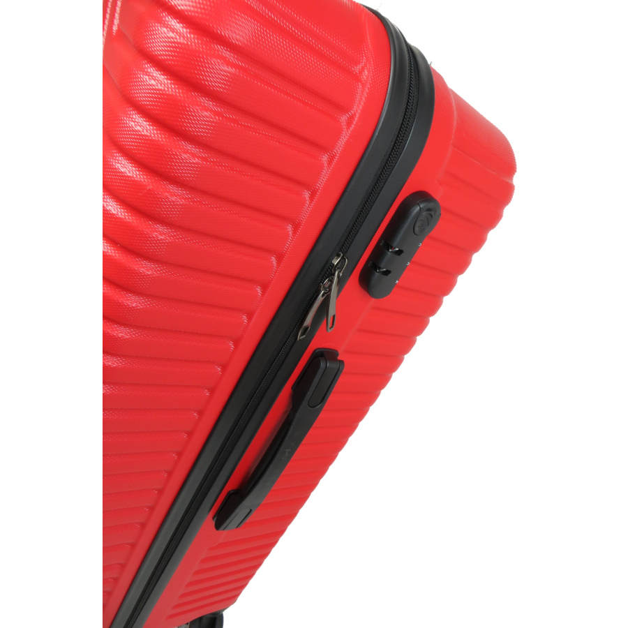 Большой пластиковый чемодан на колесах 115L GD Polo красный