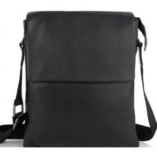 Кожаный мужской мессенджер Tiding Bag  Черный