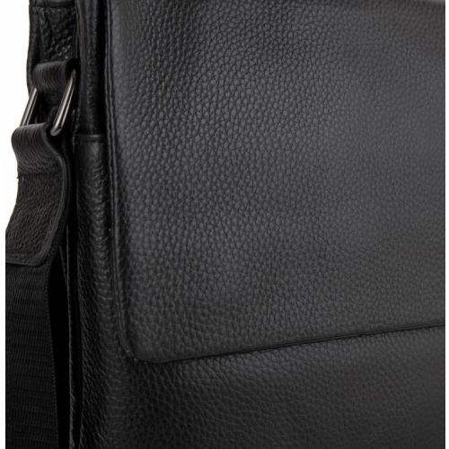 Кожаный мужской мессенджер Tiding Bag  Черный