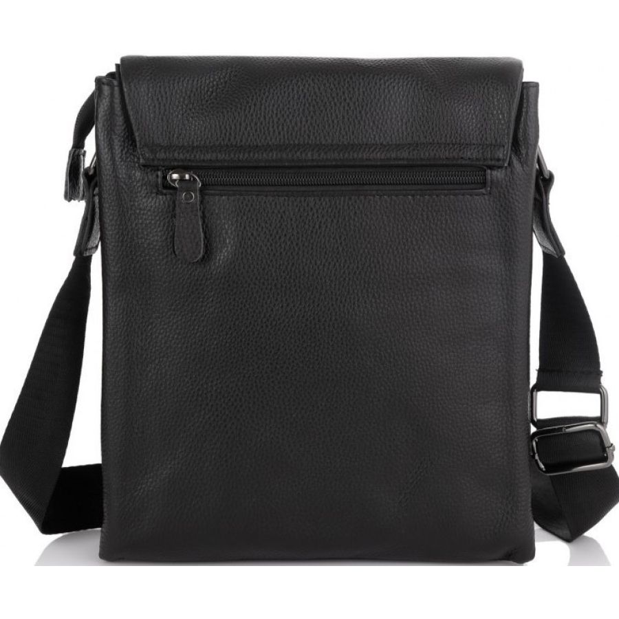 Кожаный мужской мессенджер Tiding Bag  Черный