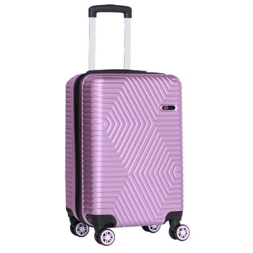 Малый пластиковый чемодан на колесах 45L GD Polo сиреневый