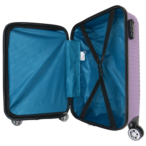 Малый пластиковый чемодан на колесах 45L GD Polo сиреневый