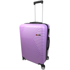 Пластиковый чемодан на колесах средний размер 70L GD Polo сиреневый