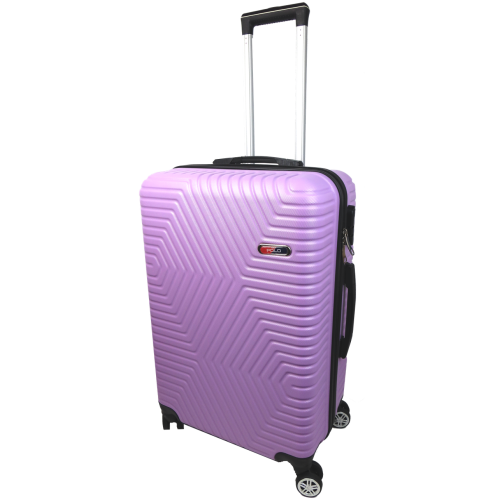 Пластиковый чемодан на колесах средний размер 70L GD Polo сиреневый