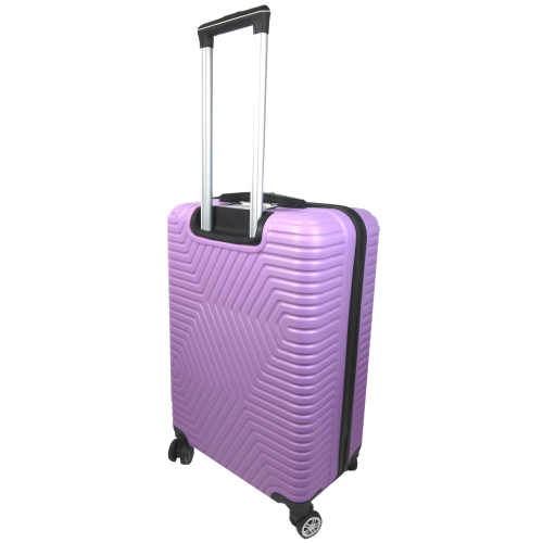 Пластиковый чемодан на колесах средний размер 70L GD Polo сиреневый