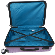 Пластиковый чемодан на колесах средний размер 70L GD Polo сиреневый