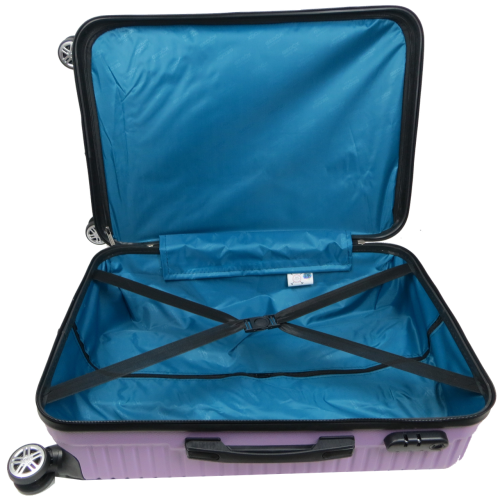 Пластиковый чемодан на колесах средний размер 70L GD Polo сиреневый