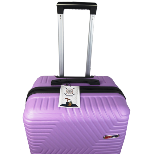 Пластиковый чемодан на колесах средний размер 70L GD Polo сиреневый