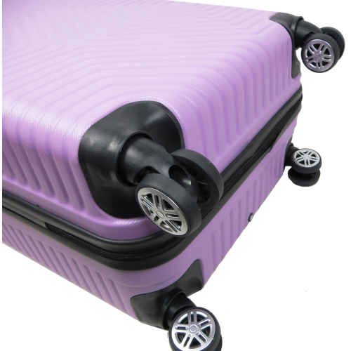 Пластиковый чемодан на колесах средний размер 70L GD Polo сиреневый