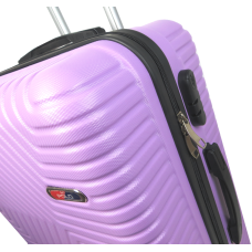 Пластиковый чемодан на колесах средний размер 70L GD Polo сиреневый
