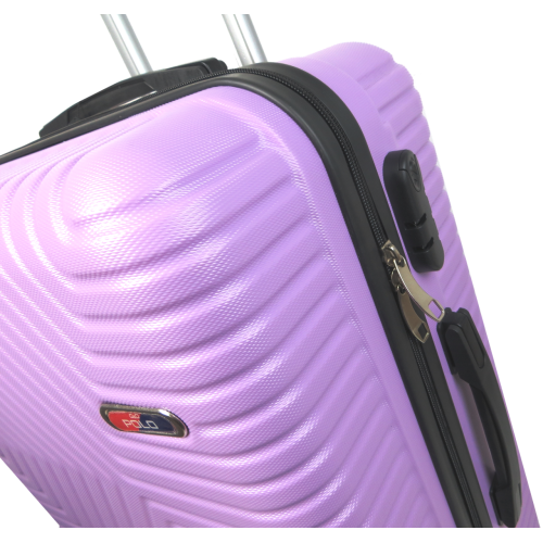 Пластиковый чемодан на колесах средний размер 70L GD Polo сиреневый