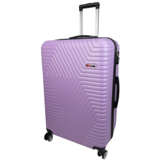 Большой пластиковый чемодан на колесах 115L GD Polo сиреневый