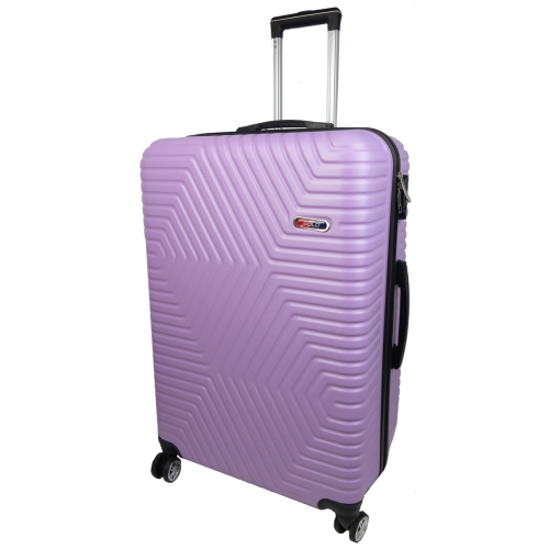 Большой пластиковый чемодан на колесах 115L GD Polo сиреневый